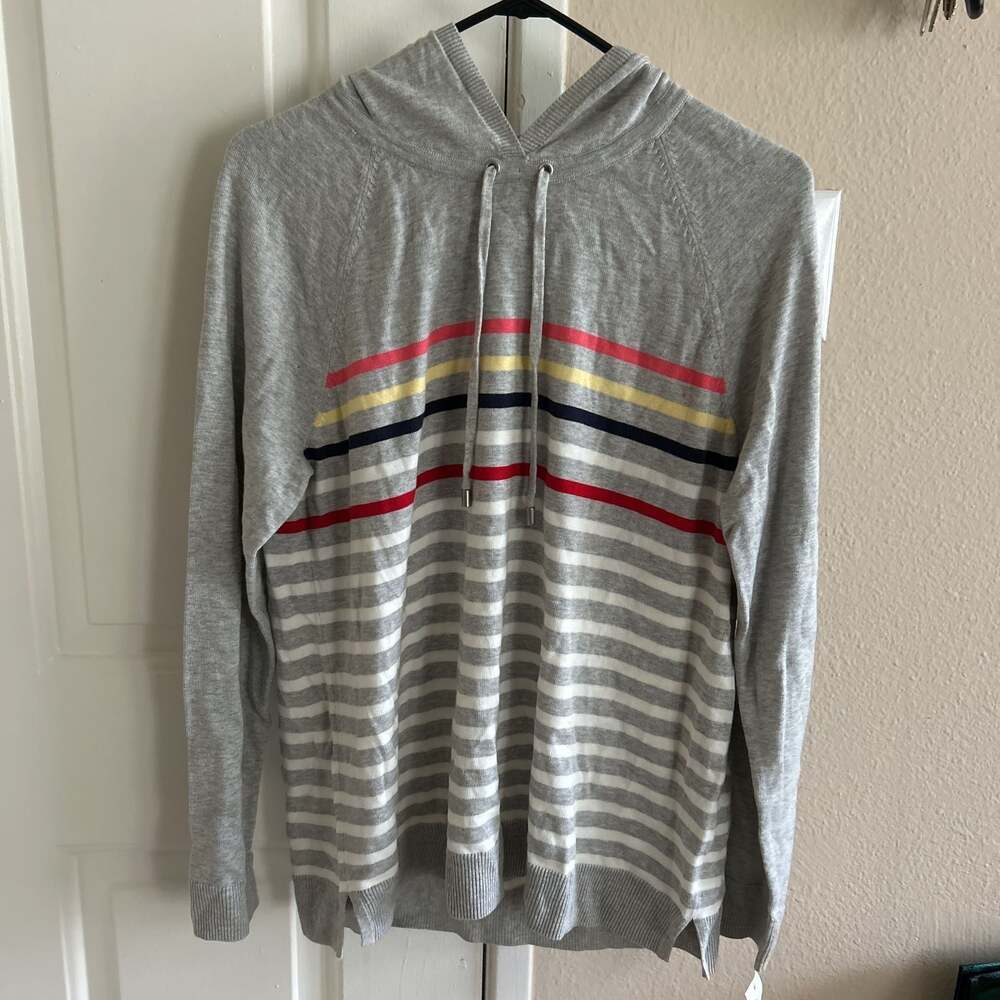 Charter Club Womens Striped Hoodie Sweater